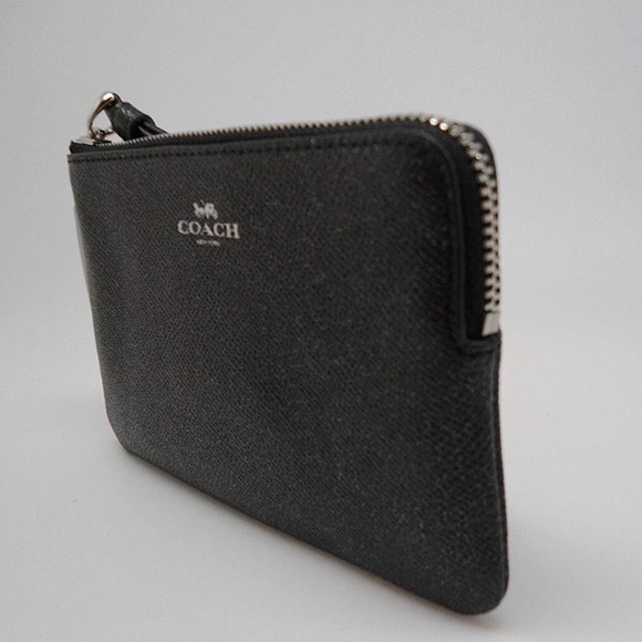 Coach Crossgrain Leather Glitter Zip Wristlet - Picture 4 of 8